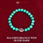 Malachite Bracelet for Communication with Silver Charm