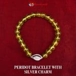 Peridot Bracelet with Silver Charm for Happiness & Success