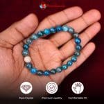 Blue Apatite Bracelet Silver Bead