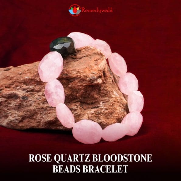 Rose Quartz Bloodstone Beads Bracelet