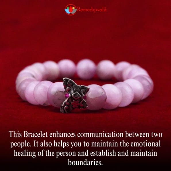 Kunzite Bracelet With Silver Charm