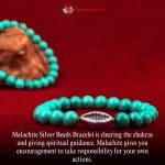 Malachite Bracelet for Communication with Silver Charm