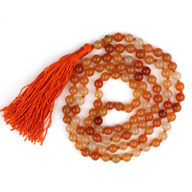ARIES Zodiac Mala Beads, 108 Bead Carnelian Mala for March April Birthday  Gift