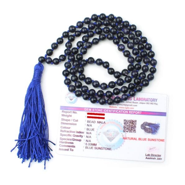 Blue Goldstone Mala