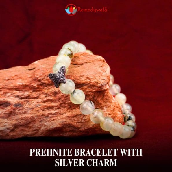 Prehnite Bracelet With Silver Charm – Remedywala