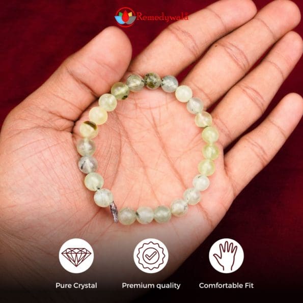 Prehnite Bracelet With Silver Charm – Remedywala