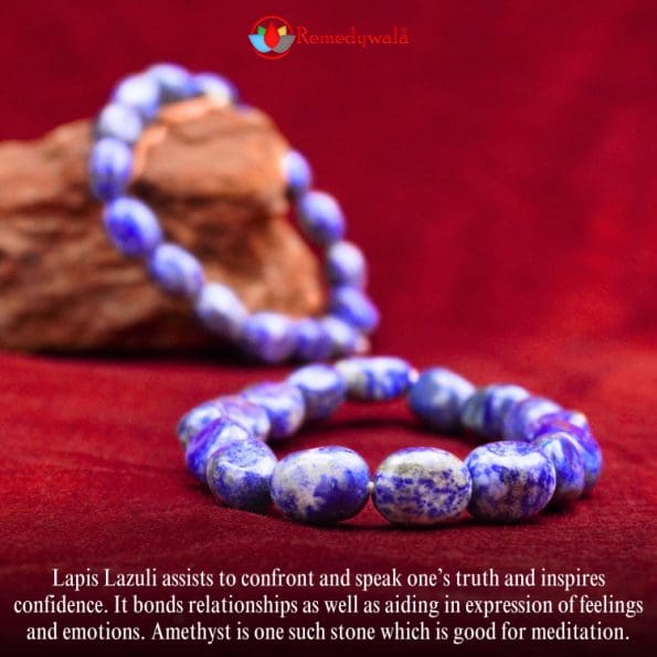 Lapis Lazuli Small Tumble Stone Bracelet- Remedywala