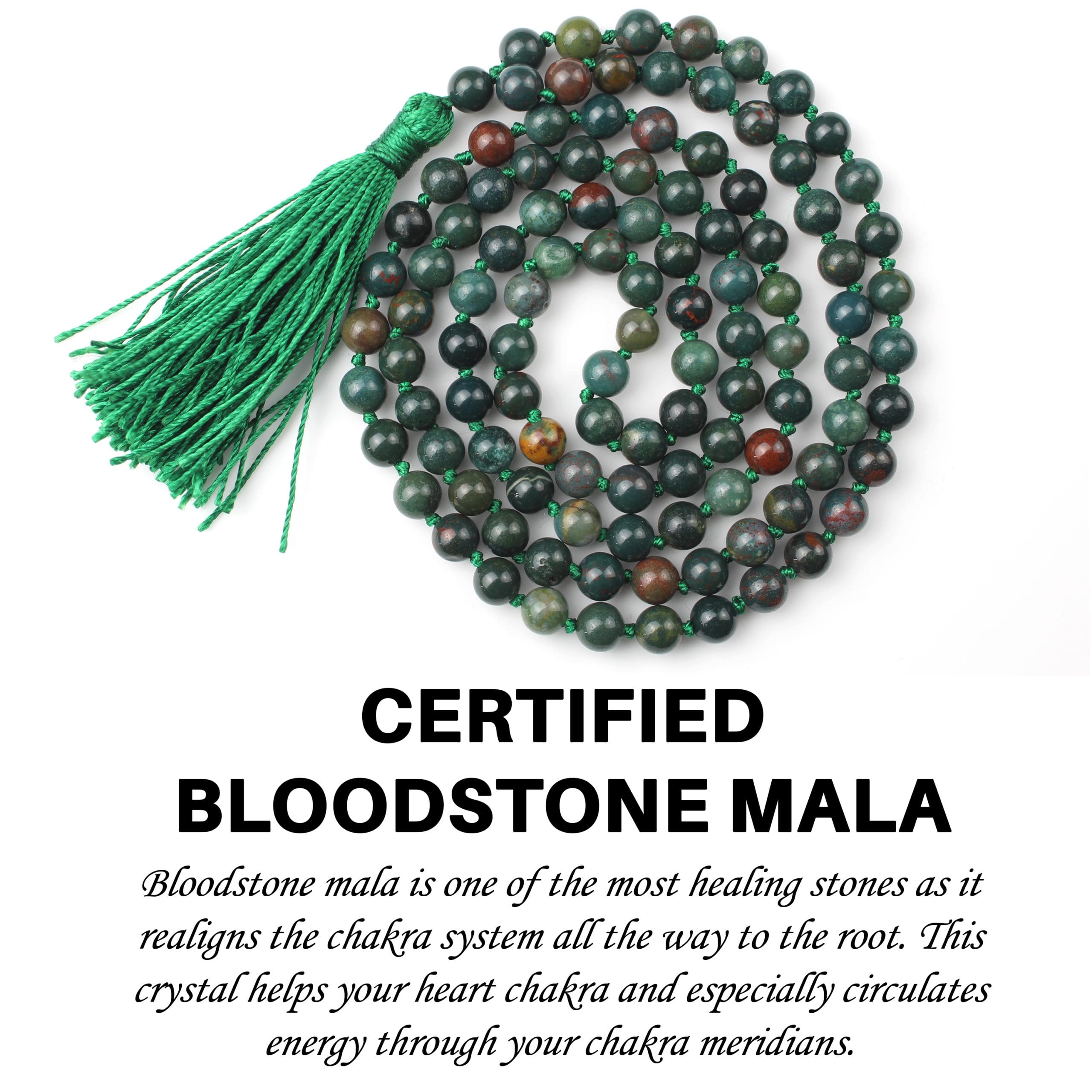 Authentic Meditation Mala Beads - Bloodstone