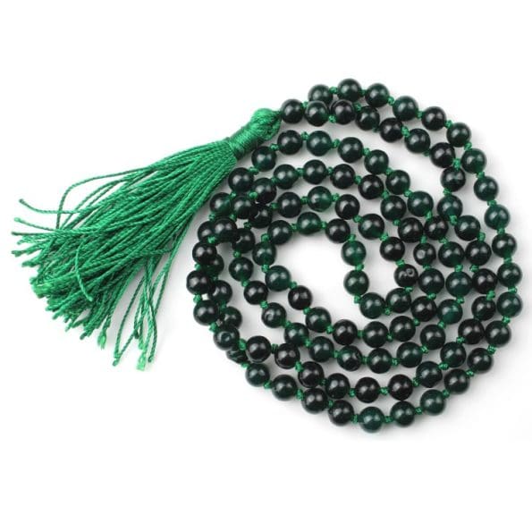 Green Jade Mala With Certificate 6mm Beads Jap Mala - Remedywala