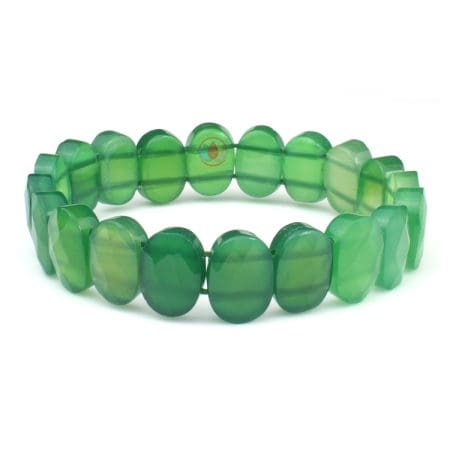 Green Onyx Bracelet (Diamond Cut Tumble)