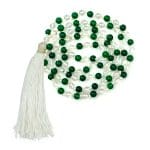 Green jade clear quartzGreen Jade Sphatik Mala With Certificate 6mm Beads Jap Mala