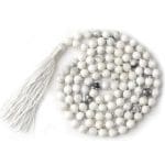 White Howlite Crystal Mala With Certificate – Remedywala