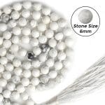 White Howlite Crystal Mala With Certificate – Remedywala