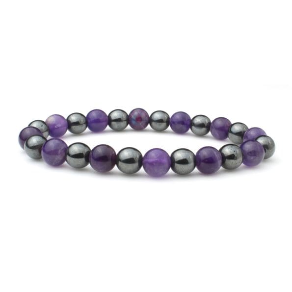 Hematite and Amethyst Combination Bracelet - Remedywala