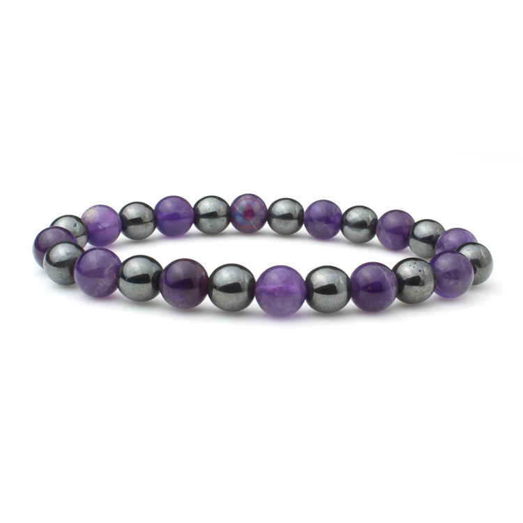 Hematite and Amethyst Combination Bracelet - Remedywala