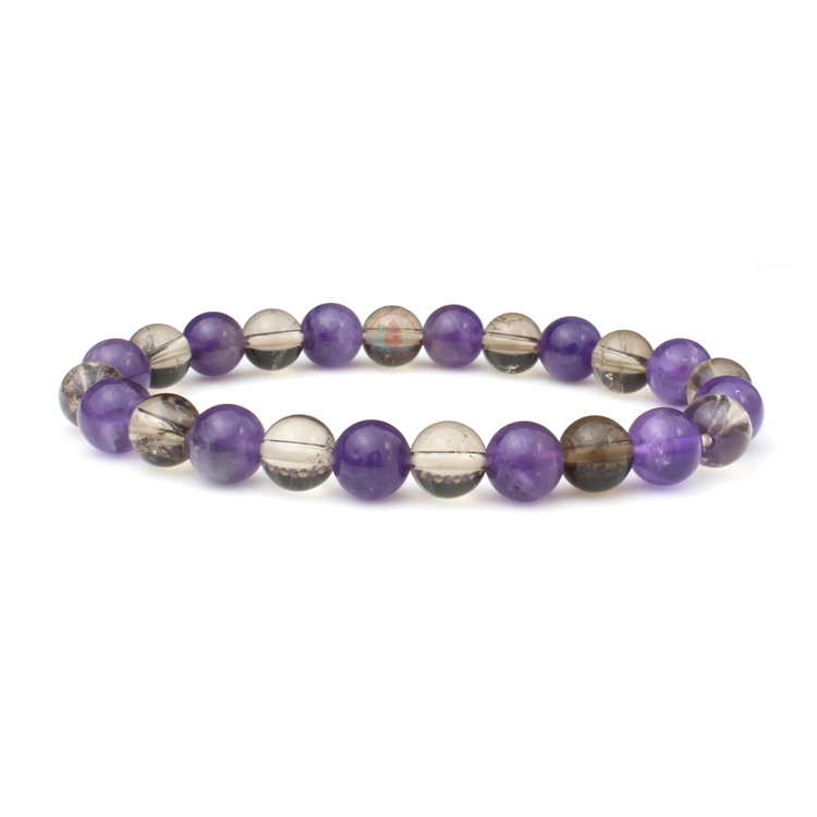 Smoky Quartz and Amethyst Combination Bracelet- Remedywala - Remedywala