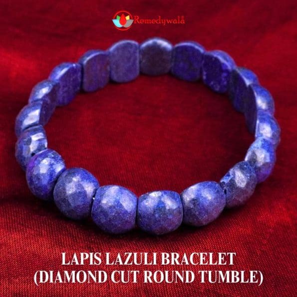 Lapis Lazuli Bracelet (Diamond Cut Round Tumble) – Remedywala