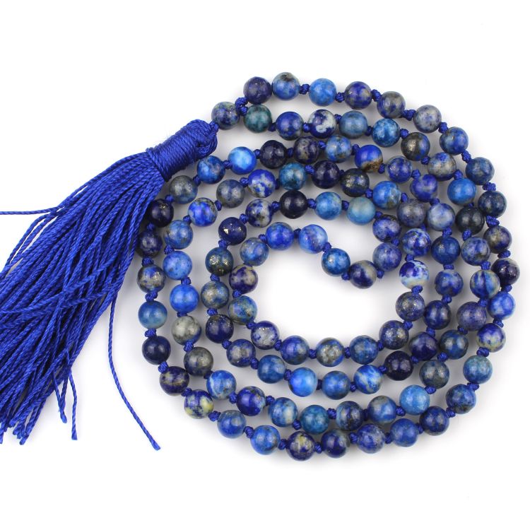 Lapis Lazuli Mala Beads - DIY Mala Kit for Intuition - MeraKalpa Malas