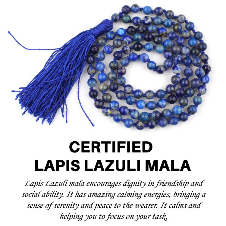 Lapis Lazuli Mala Beads - DIY Mala Kit for Intuition - MeraKalpa Malas