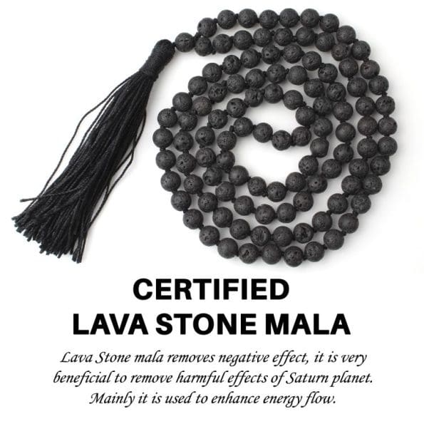 Lava Mala With Certificate 6mm Beads Japa Mala