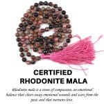 Rhodonite Crystal Mala With Certificate – Remedywala