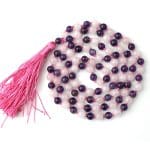 Rose Quartz & Amethyst Combination Crystal Mala With Certificate – Remedywala