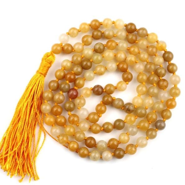 Yellow Aventurine Crystal Mala With Certificate - Remedywala