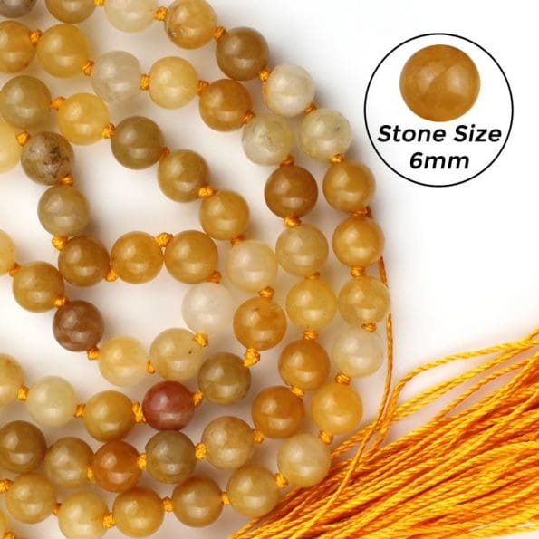 Yellow Aventurine Crystal Mala With Certificate - Remedywala