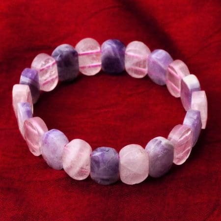 Rose Quartz Amethyst Bracelet (Diamond Cut Tumble) – Remedywala