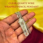 Clear Quartz Wire Wrapped Pencil Pendant