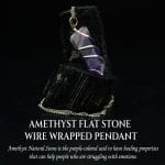 Amethyst Flat Stone Wire Wrapped Pendant