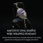 Amethyst Oval Shaped Wire Wrapped Pendant