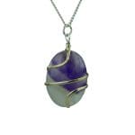 Amethyst Oval Shaped Wire Wrapped Pendant