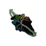 Black Tourmaline 7 Chakra Tree of Life Pendant