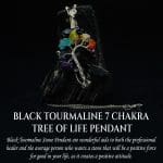 Black Tourmaline 7 Chakra Tree of Life Pendant