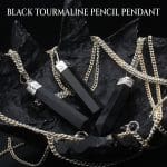 Black Tourmaline Pencil Pendant