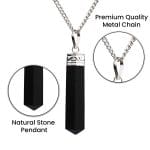 Black Tourmaline Pencil Pendant