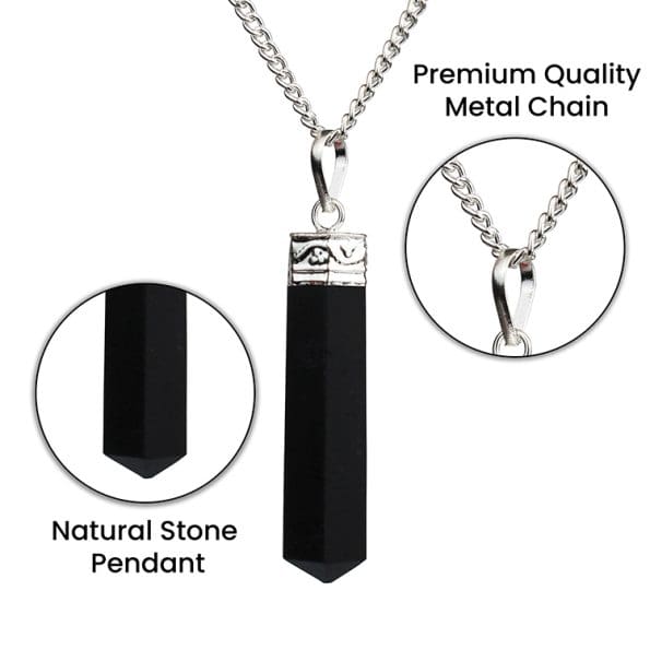 Black Tourmaline Pencil Pendant