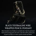 Black Tourmaline Wire Wrapped Pencil Pendant