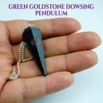 Green Goldstone Crystal Dowsing Pendulum