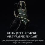 Green Jade Flat Stone Wire Wrapped Pendant