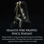 Hematite Wire Wrapped Pencil Pendant