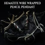 Hematite Wire Wrapped Pencil Pendant