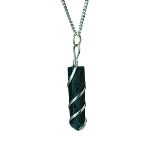 Hematite Wire Wrapped Pencil Pendant