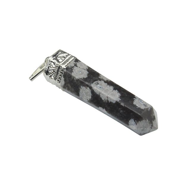 Snowflake Obsidian Pencil Pendant