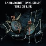 Labradorite Oval Shaped Tree Of Life Pendant