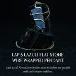 Lapis Lazuli Flat Stone Wire Wrapped Pendant