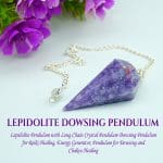 Lepidolite Crystal Dowsing Pendulum