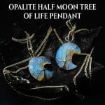 Opalite Half Moon Tree of Life Pendant