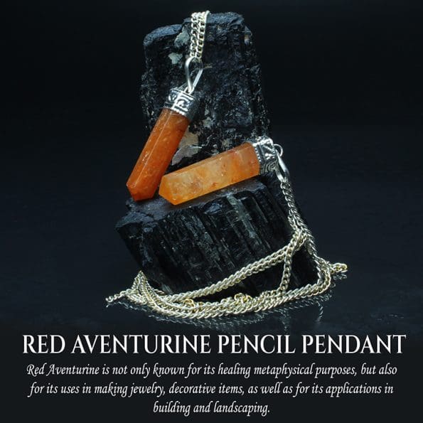 Red Aventurine Pencil Pendant